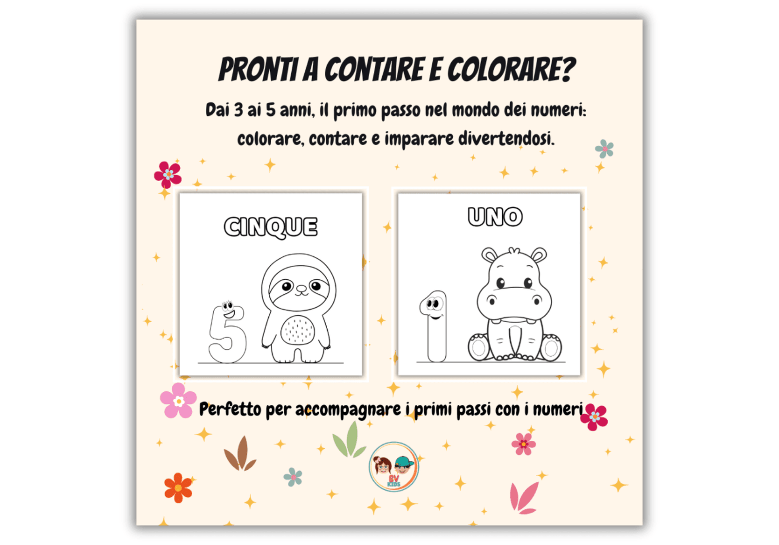 Libro da colorare per bambini impara i numeri 8 copertina 1 – Mini Lettori