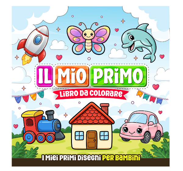 Libro da colorare per bambini con disegni grandi. I miei primi disegni da colorare
