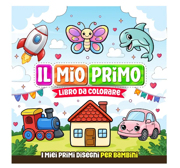 Libro da colorare per bambini con disegni grandi. I miei primi disegni da colorare