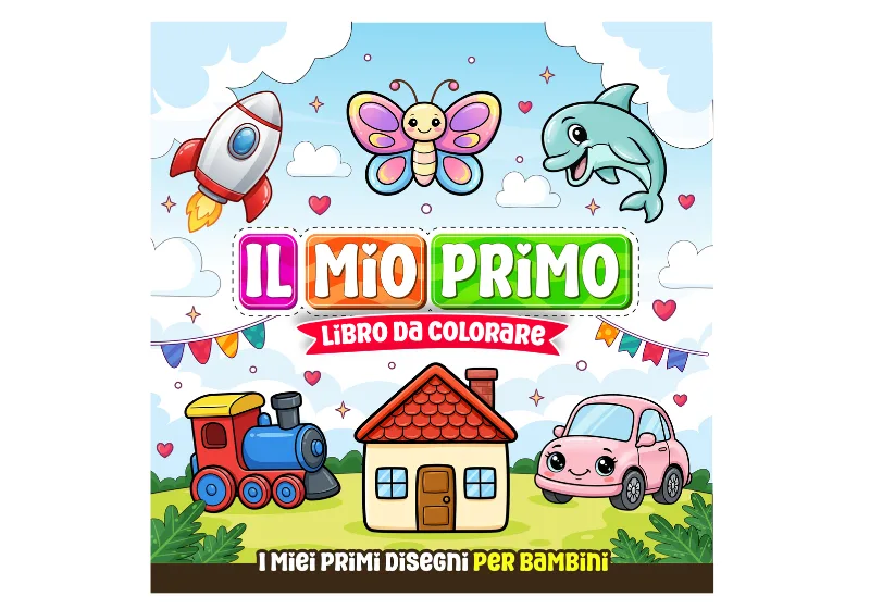 Libro da colorare per bambini con disegni grandi