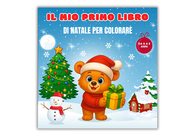 Libro da colorare di Natale per bambini dai 2 ai 5 anni