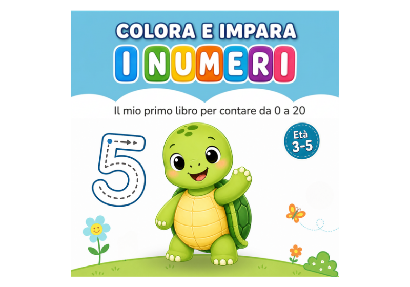 Libro per imparare i numeri colorando