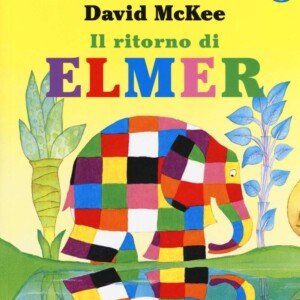 opertina del libro Il ritorno di Elmer con Elmer che si riflette nell'acqua