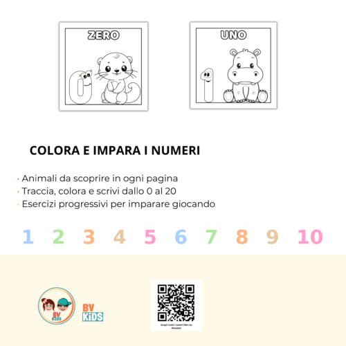 Libro per imparare i numeri colorando 9 – Mini Lettori