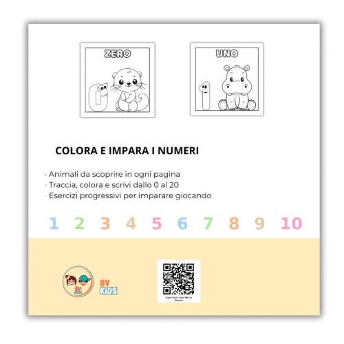 Libro per imparare i numeri colorando 9 – Mini Lettori